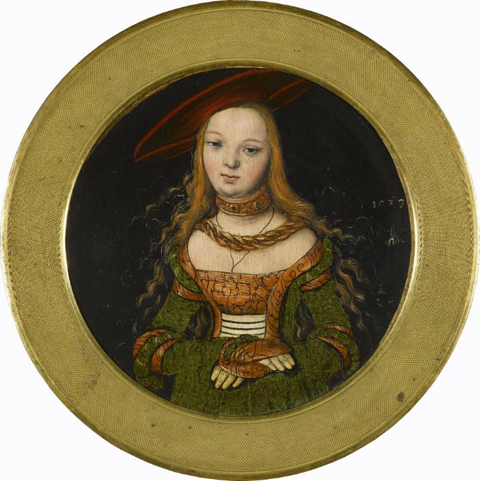 Bildnis einer jungen Frau im Rundbild