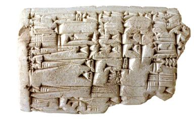 Bruchstück einer ursprünglich zweikolumnigen Inschrift des Königs Siniddinam von Larsa