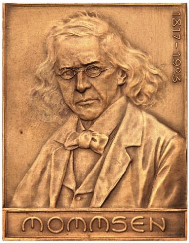 Bronzeplakette auf den Tod von Theodor Mommsen