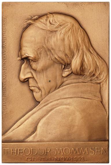 Bronzeplakette auf den Tod von Theodor Mommsen