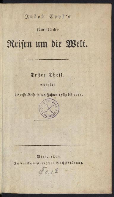Jakob Cook's sämmtliche Reisen um die Welt.