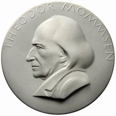 Biskuitporzellanmedaille auf den Tod von Theodor Mommsen