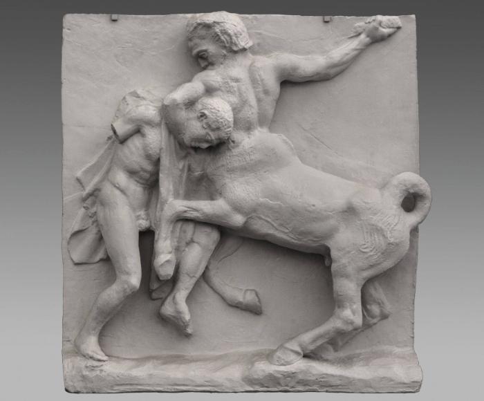 Parthenon, Südmetope 1: Kentaur würgt Lapith