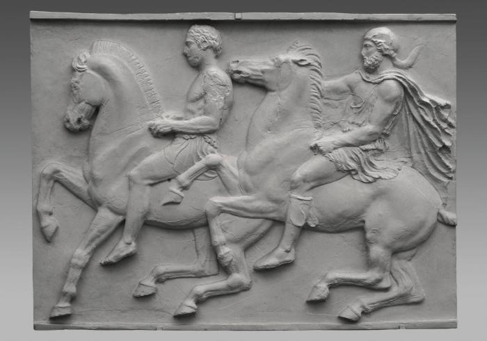 Parthenon, Westfries (Platte 4): zwei Reiter