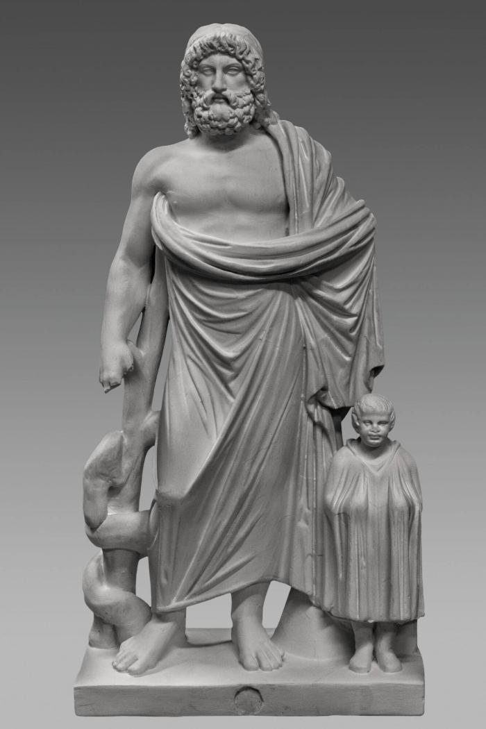Statuengruppe der Heilgötter Asklepios und Telesphoros