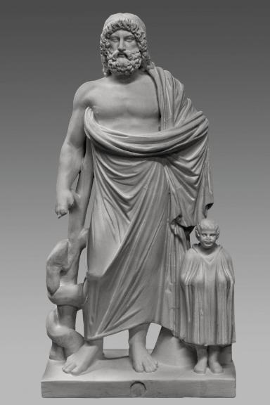 Statuengruppe der Heilgötter Asklepios und Telesphoros