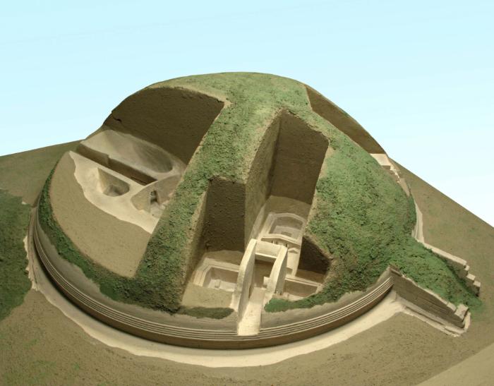 Modell des Tumulus II (Banditaccia-Nekropole, Cerveteri)