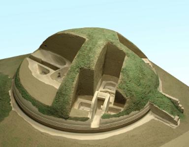 Modell des Tumulus II (Banditaccia-Nekropole, Cerveteri)