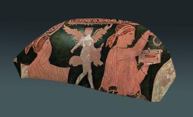 Lebes Gamikos (Fragment): Geschenkübergabe an eine Braut (Epaulia)