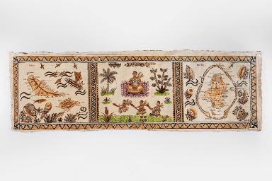 Wandbehang mit gegenständlicher Verzierung aus Polynesien