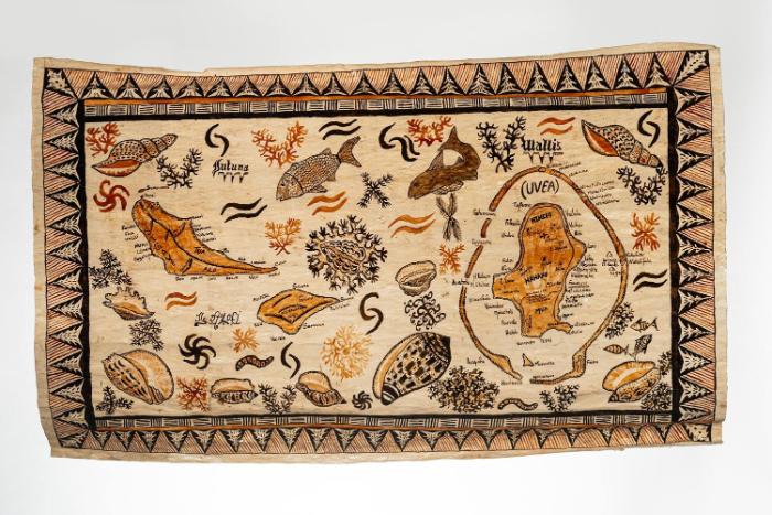 Wandbehang mit Motiven der Inseln Wallis und Futuna