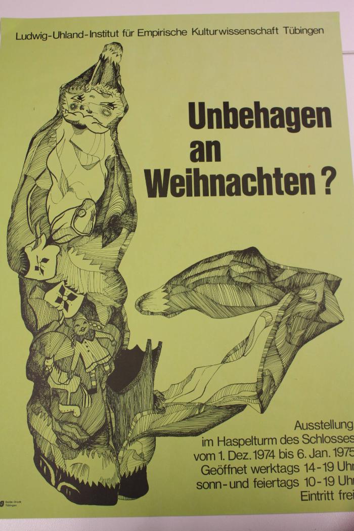 Ausstellungsplakat: 'Unbehagen an Weihnachten?'
