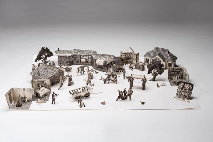 "The paper Shtetl" - Modell osteuropäisch-jüdischen Dorfs