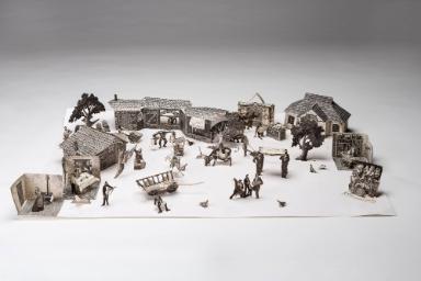"The paper Shtetl" - Modell osteuropäisch-jüdischen Dorfs