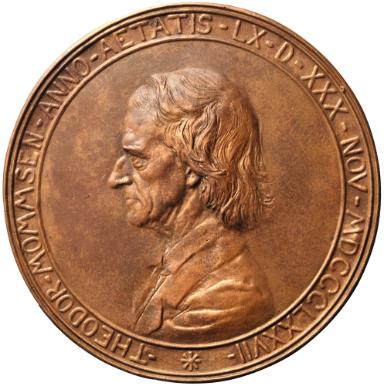 Galvanoplastischer Abguss einer Medaille auf den 60. Geburtstag von Theodor Mommsen