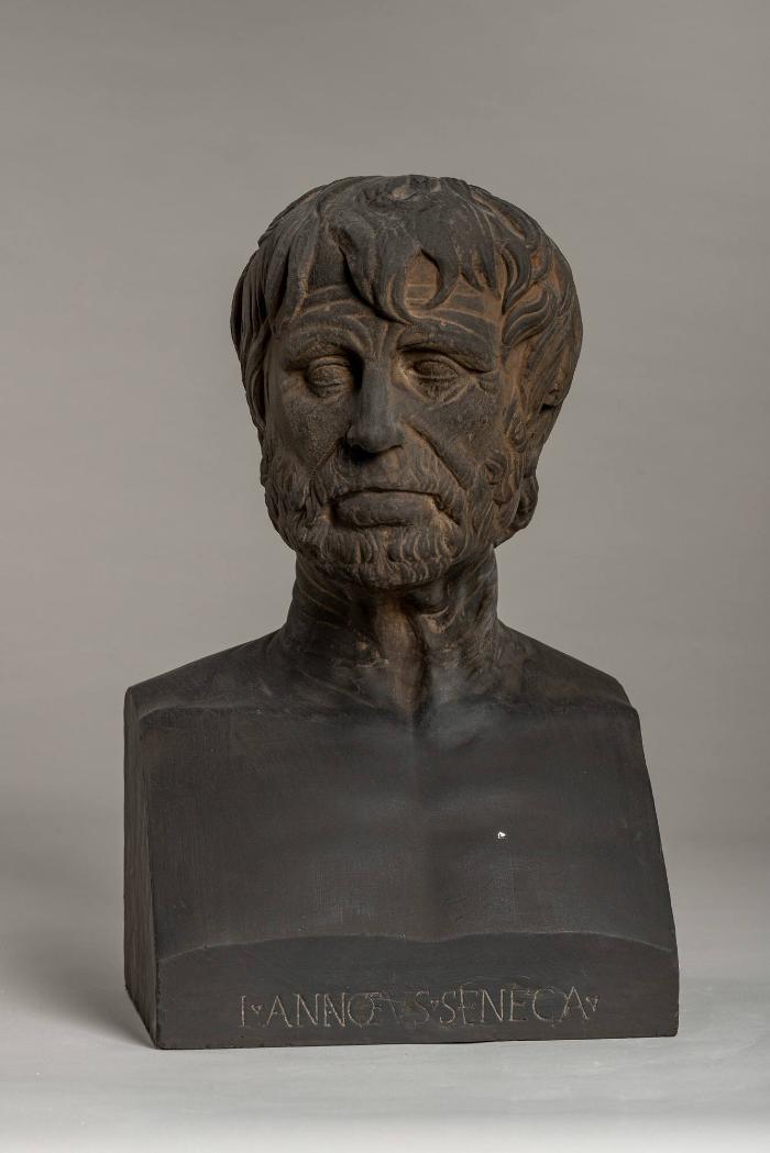 Porträtkopf eines Dichters (Hesiod?) auf moderner Büste, sog. Pseudo-Seneca
