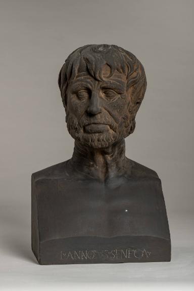 Porträtkopf eines Dichters (Hesiod?) auf moderner Büste, sog. Pseudo-Seneca