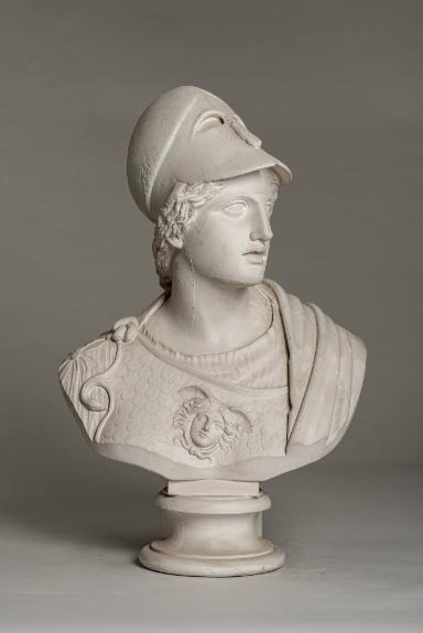 Kopf der Athena im sog. Typus Rospigliosi auf moderner Büste, sog. Athena Glienicke