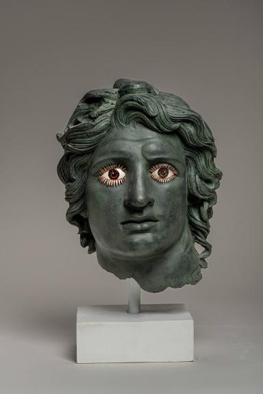 verm. neuzeitlicher Porträtkopf des Alexander, sog. Alexander Warhol (Augenpartie ergänzt)