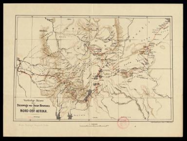 Reisewege von Oscar Neumann in Nord-Ost-Afrika, 1893/4