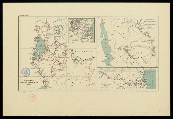 Kiwu-See und Nilquellen (Brief 22–40), Ugalla-Sindi-Expedition (Brief 8–22), Bagamojo-Tabora (Brief 1–7)
