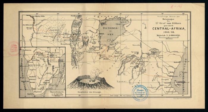 Reiseweges des Lt. Graf von Götzen quer durch Central-Afrika