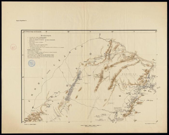 Nyasa-Expedition des Oberst Freiherr schon Schele in 4 Blättern, bearbeitet von Paul Sprigade