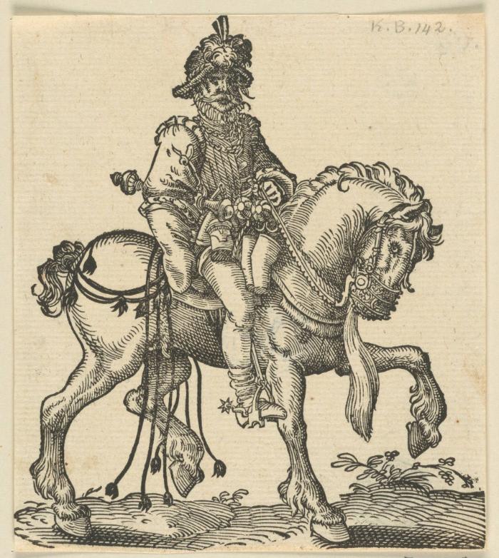 Reiter mit Pistolen am Gürtel