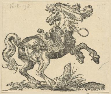 Nach rechts galoppierendes Pferd