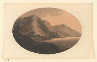 "Ruined Castle upon Loch-Fyne" ( Castle upon Loch-fyne. The ridge floping towards the eye propably would not appear in some lights, as it appered to us)