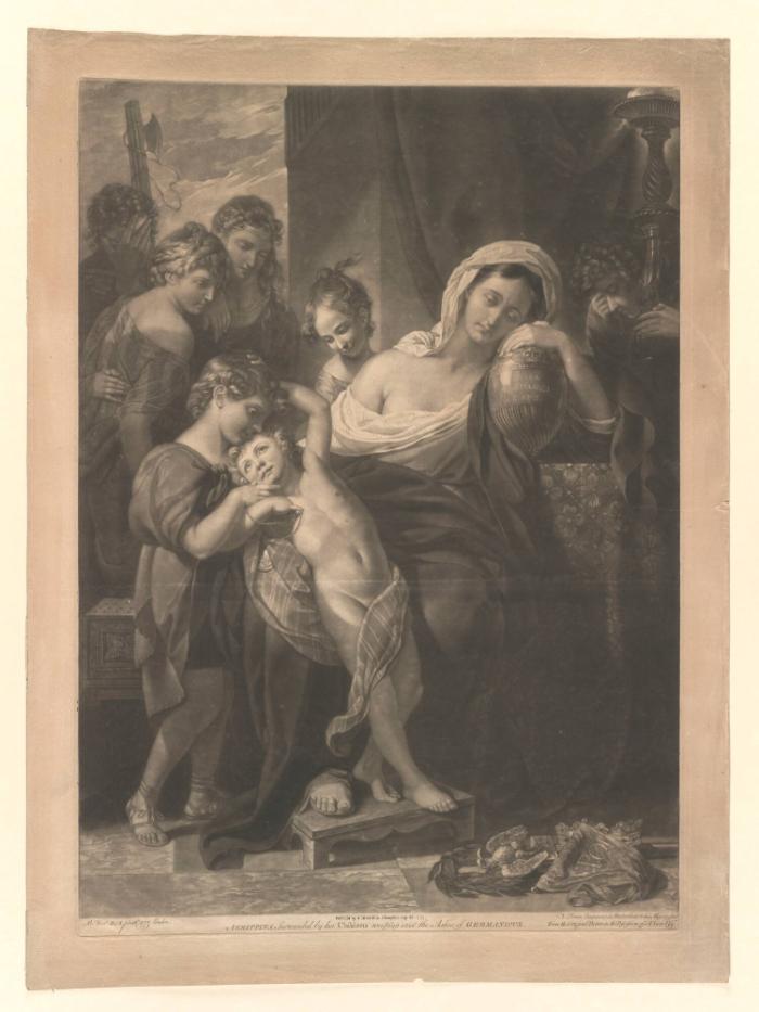 Agrippina weint über der Urne des Germanicus