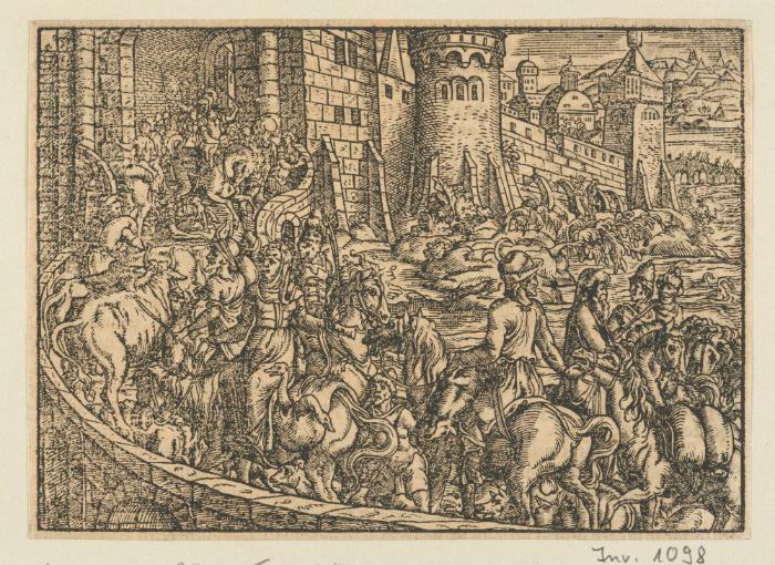 Der ungläubige Ritter im Tor zertreten