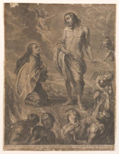 Die heilige Theresa von Avila bittet für Bernardino de Mendoza
