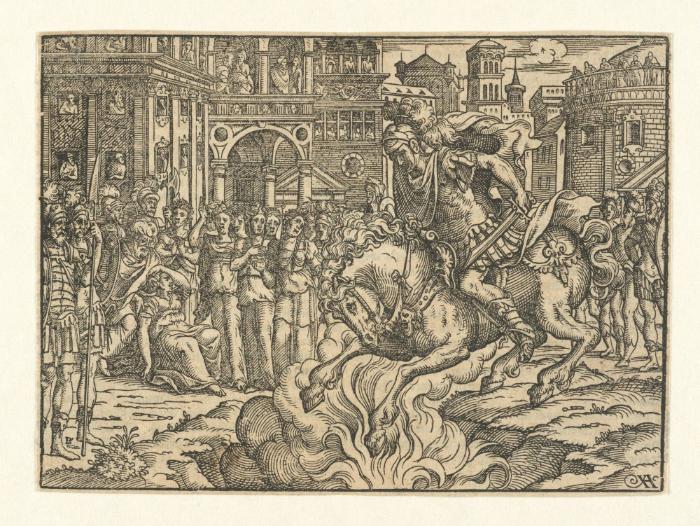 Marcus Curtius stürzt sich in den Abgrund