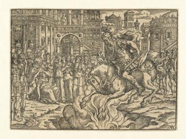 Marcus Curtius stürzt sich in den Abgrund