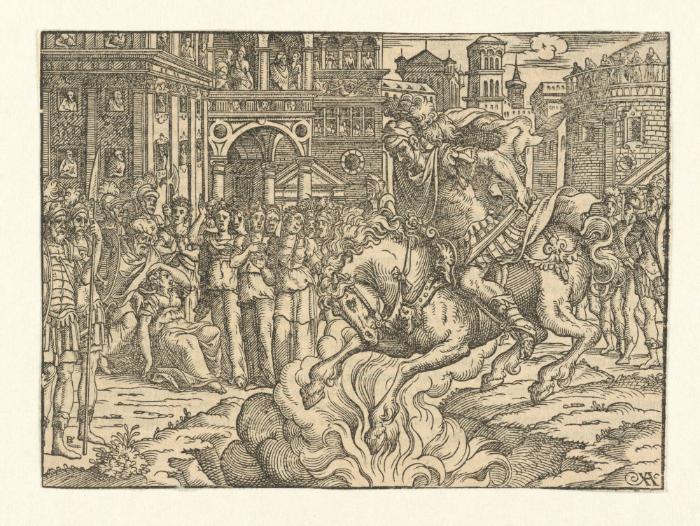 Marcus Curtius stürzt sich in den Abgrund