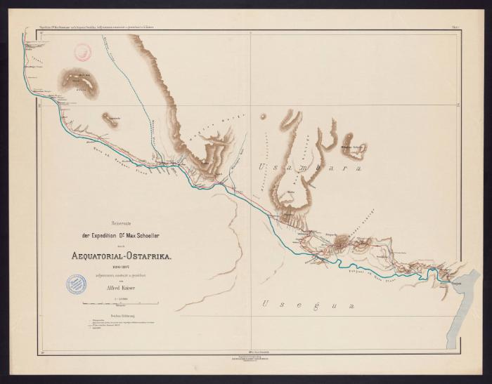 Reiseroute der Expedition Dr. Max Schoeller nach Äquatorial-Ostafrika: Usambara (Blatt 1)
