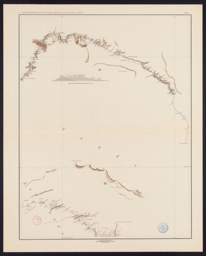 Reiseroute der Expedition Dr. Max Schoeller nach Äquatorial-Ostafrika: Kawirondo (Blatt 8)