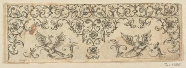 Blatt aus der Folge der Rankenfriese mit Vögeln, Blatt- und Blumenornament