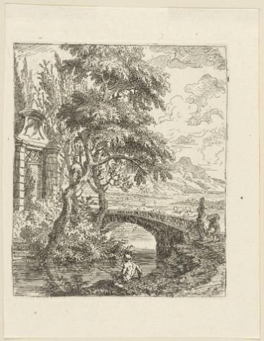 Steinerne Brücke mit Tor (Serie: Landschaften)