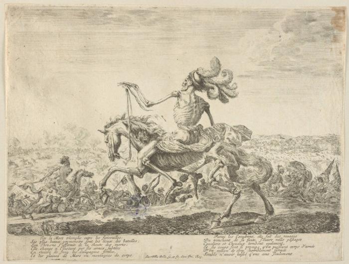 Der große Tod zu Pferd auf dem Schlachtfeld