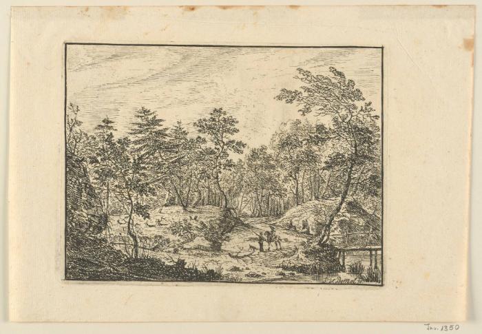 Fußgänger und Reiter im Wald