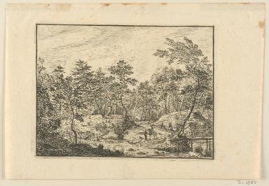 Fußgänger und Reiter im Wald