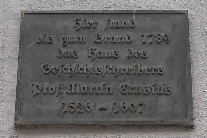 Gedenktafel für Prof. Martin Crusius