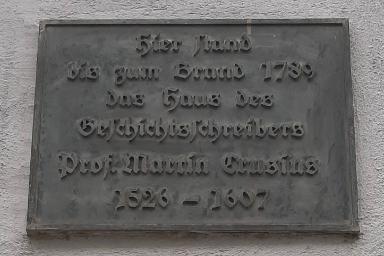 Gedenktafel für Prof. Martin Crusius