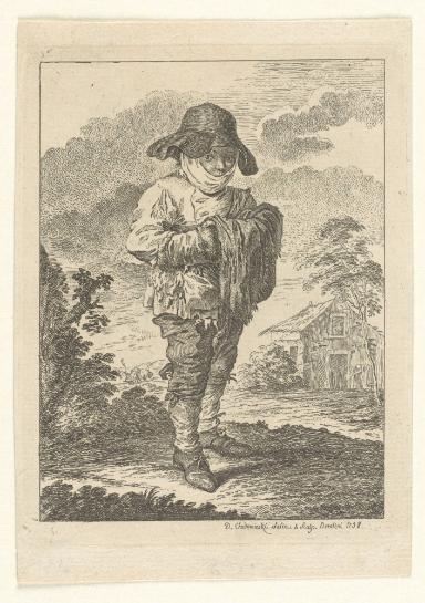 Bauernjunge mit verbundenem Gesicht