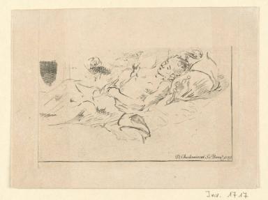 Schlafende Frau nach Rembrandt