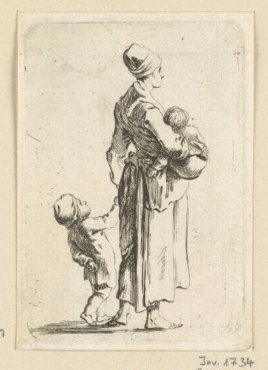 Frau mit zwei Kindern