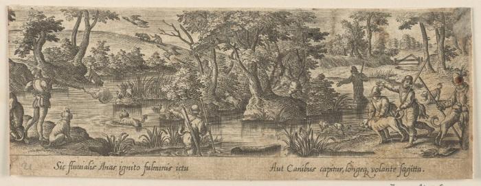 Blatt aus der Serie: Venationis, Piscationis et Aucupii Typi
