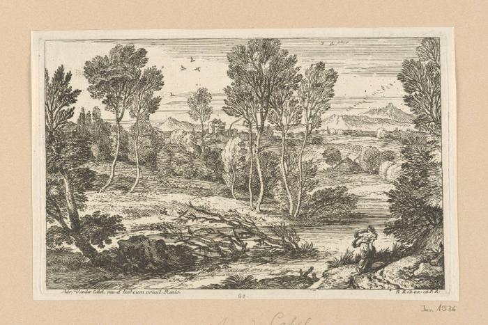 Eilende Frau in der Landschaft